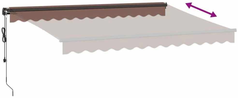 Automatinė ištraukiama markizė su LED, ruda, 350x250cm