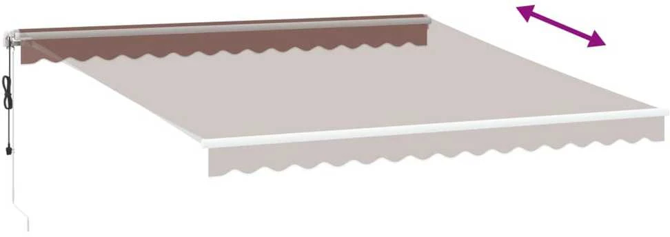 Automatinė ištraukiama markizė su LED, rudos spalvos, 400x350cm