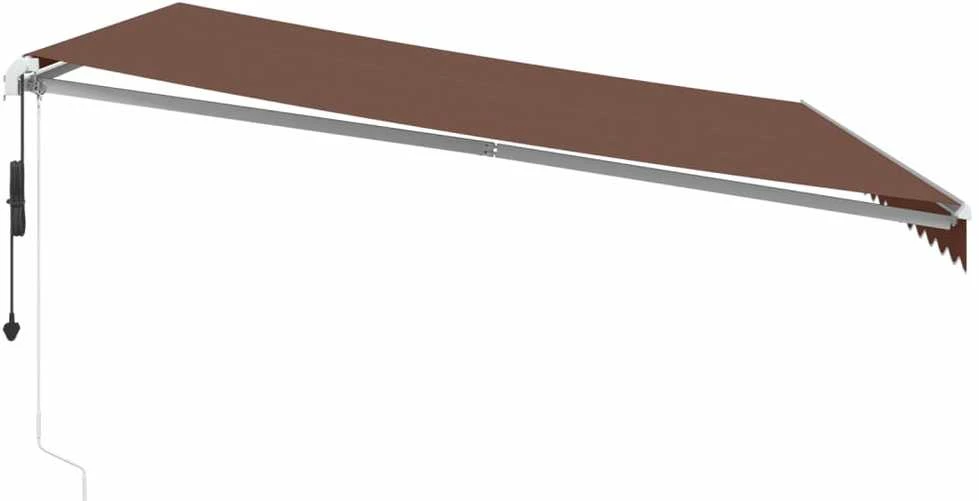 Automatinė ištraukiama markizė su LED, rudos spalvos, 450x350cm