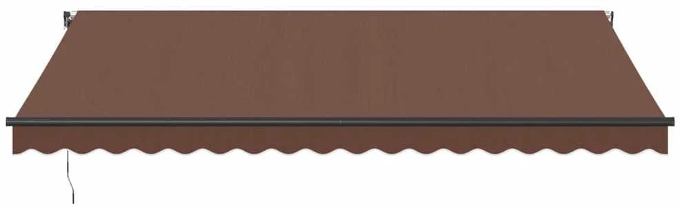Automatinė ištraukiama markizė su LED, rudos spalvos, 450x350cm