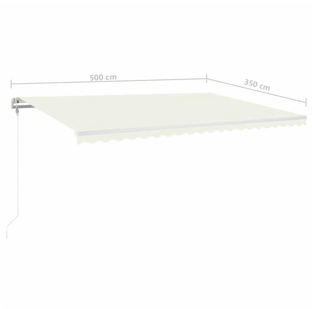 Automatinė markizė su LED/vėjo jutikliu, kreminė, 500x350cm