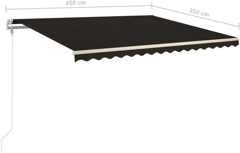 Automatinė markizė su LED/vėjo jutikliu, antracito, 450x350cm