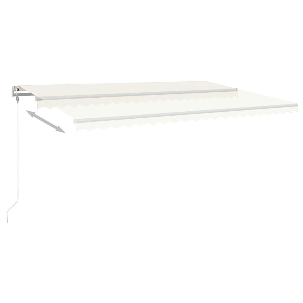 Automatinė markizė su LED/vėjo jutikliu, kreminė, 500x300cm