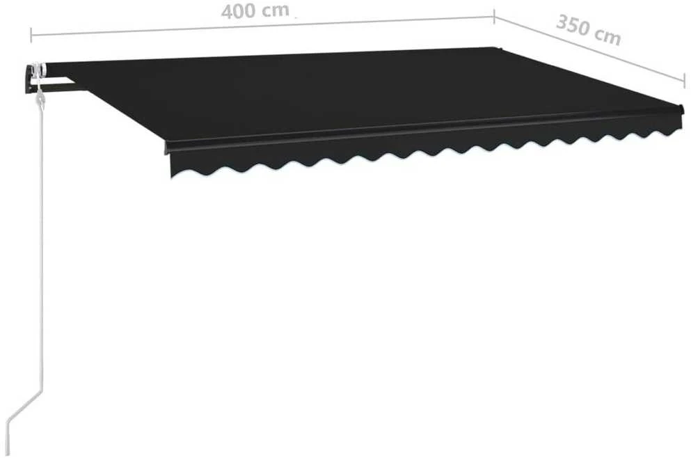 Automatinė markizė su LED/vėjo jutikliu, antracito, 400x350cm