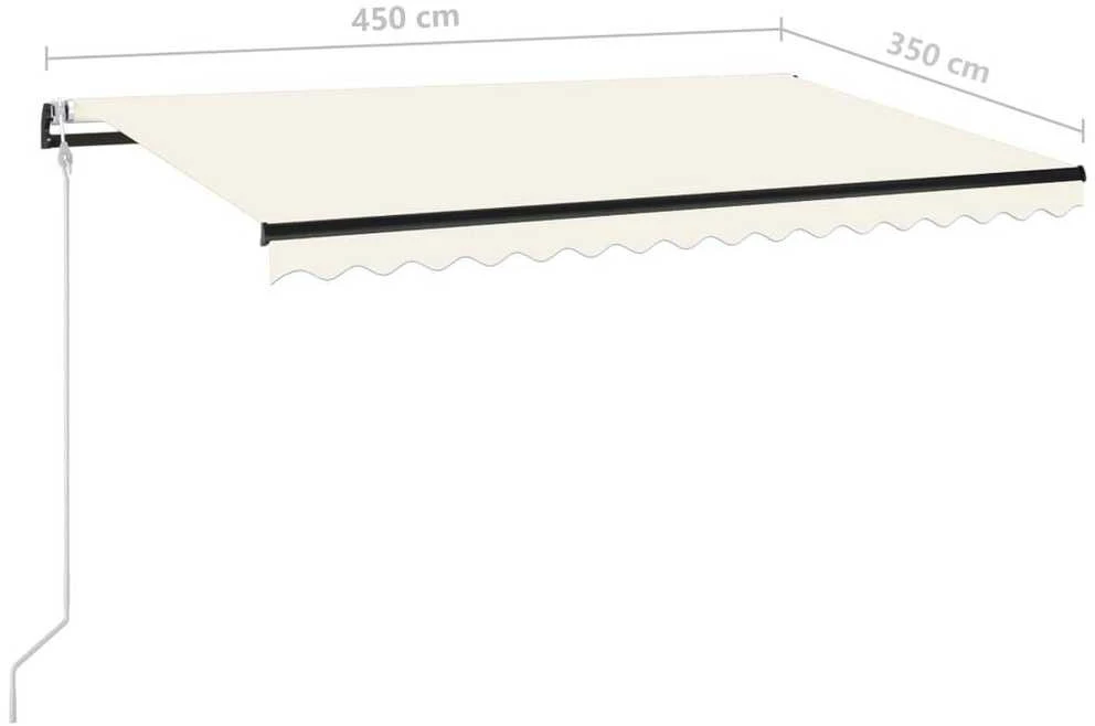 Automatinė markizė su LED/vėjo jutikliu, kreminė, 450x350cm