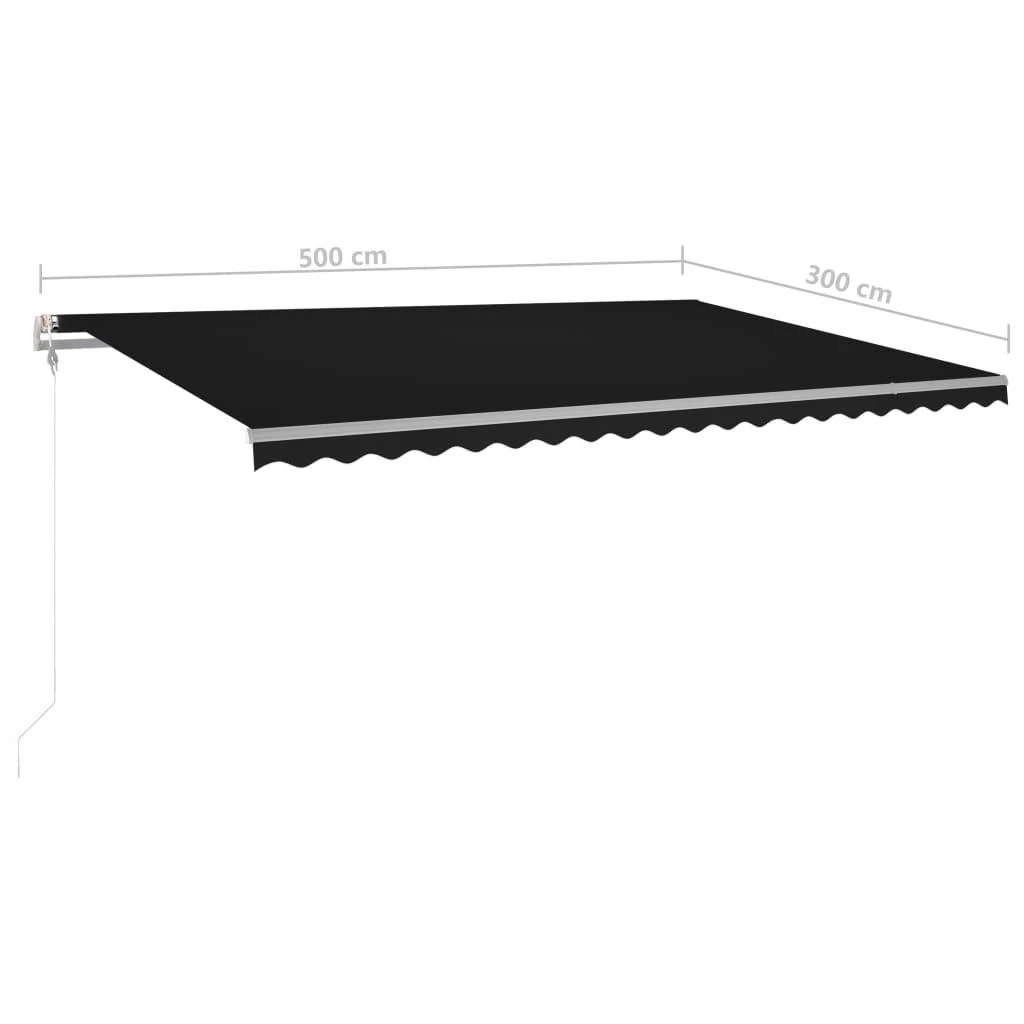 Automatinė markizė su LED/vėjo jutikliu, antracito, 500x300cm