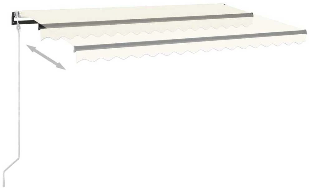 Automatinė markizė su LED/vėjo jutikliu, kreminė, 450x300cm