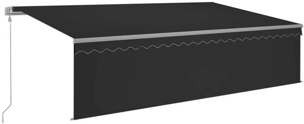 Markizė su uždanga/LED/vėjo jutikliu, antracito, 5x3m