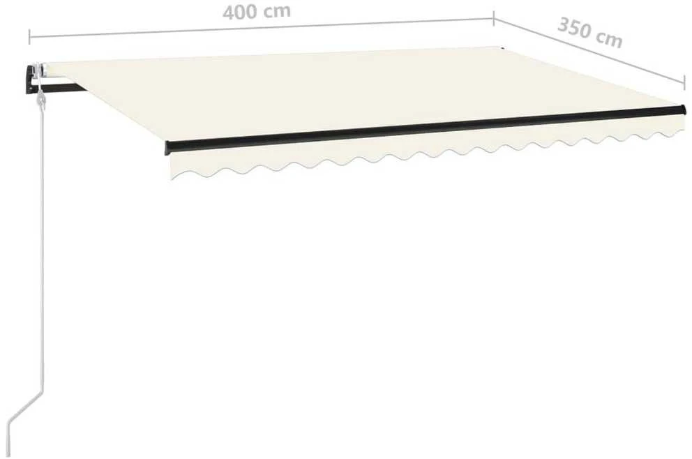 Automatinė markizė su LED/vėjo jutikliu, kreminė, 400x350cm