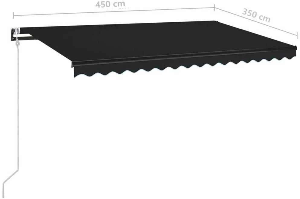 Automatinė markizė su LED/vėjo jutikliu, antracito, 450x350cm