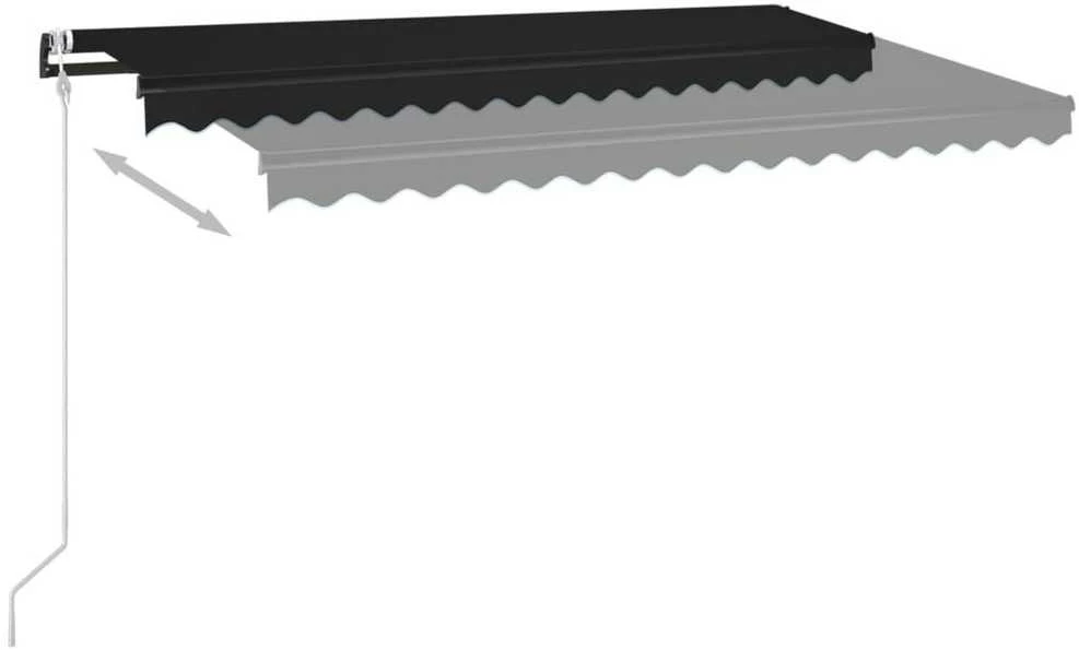 Automatinė markizė su LED/vėjo jutikliu, antracito, 450x350cm
