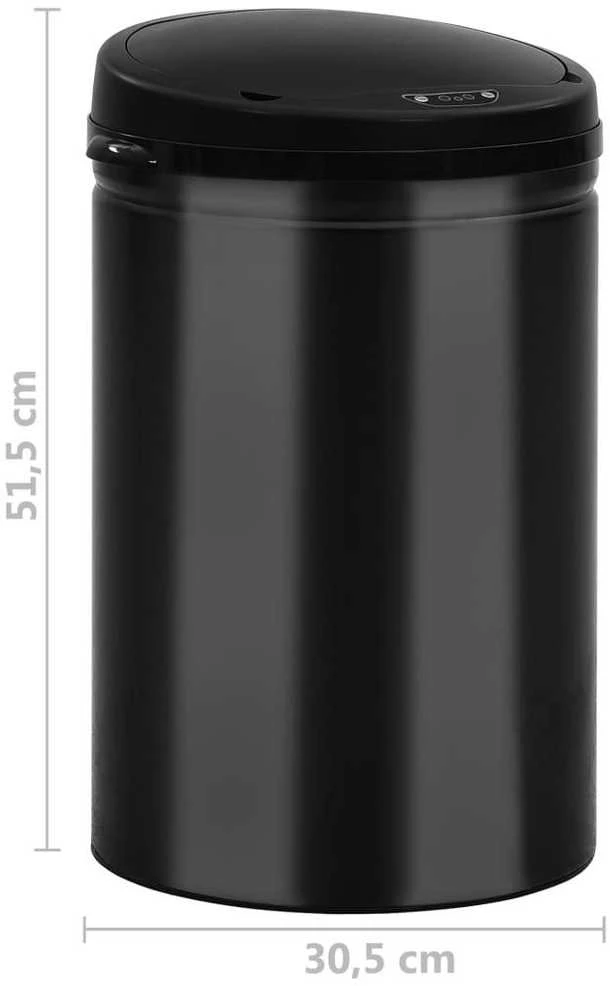 Automatinė šiukšliadėžė su jutikliu, juoda, plienas, 30l