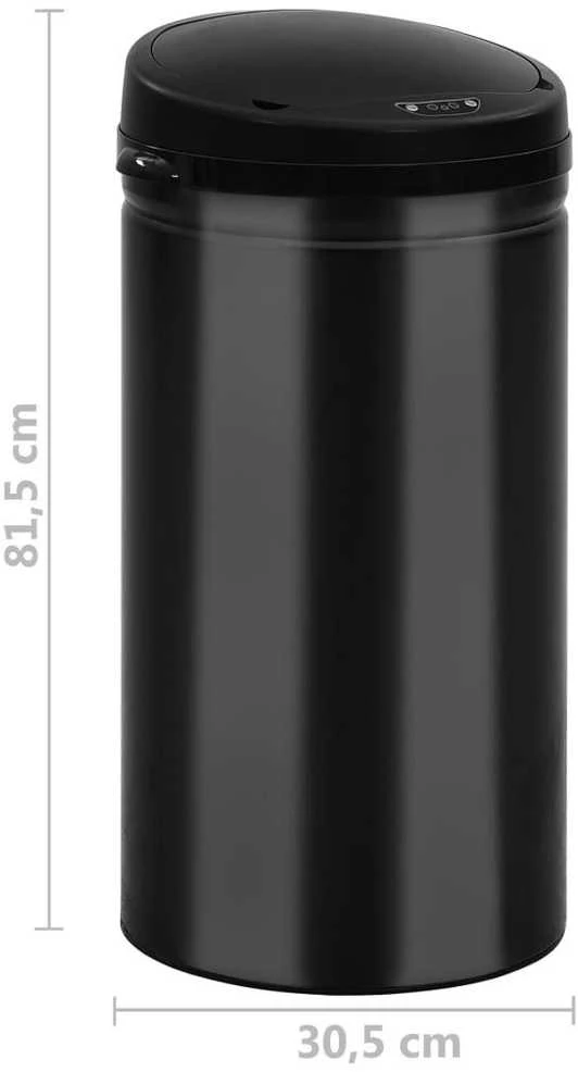 Automatinė šiukšliadėžė su jutikliu, juoda, plienas, 50l