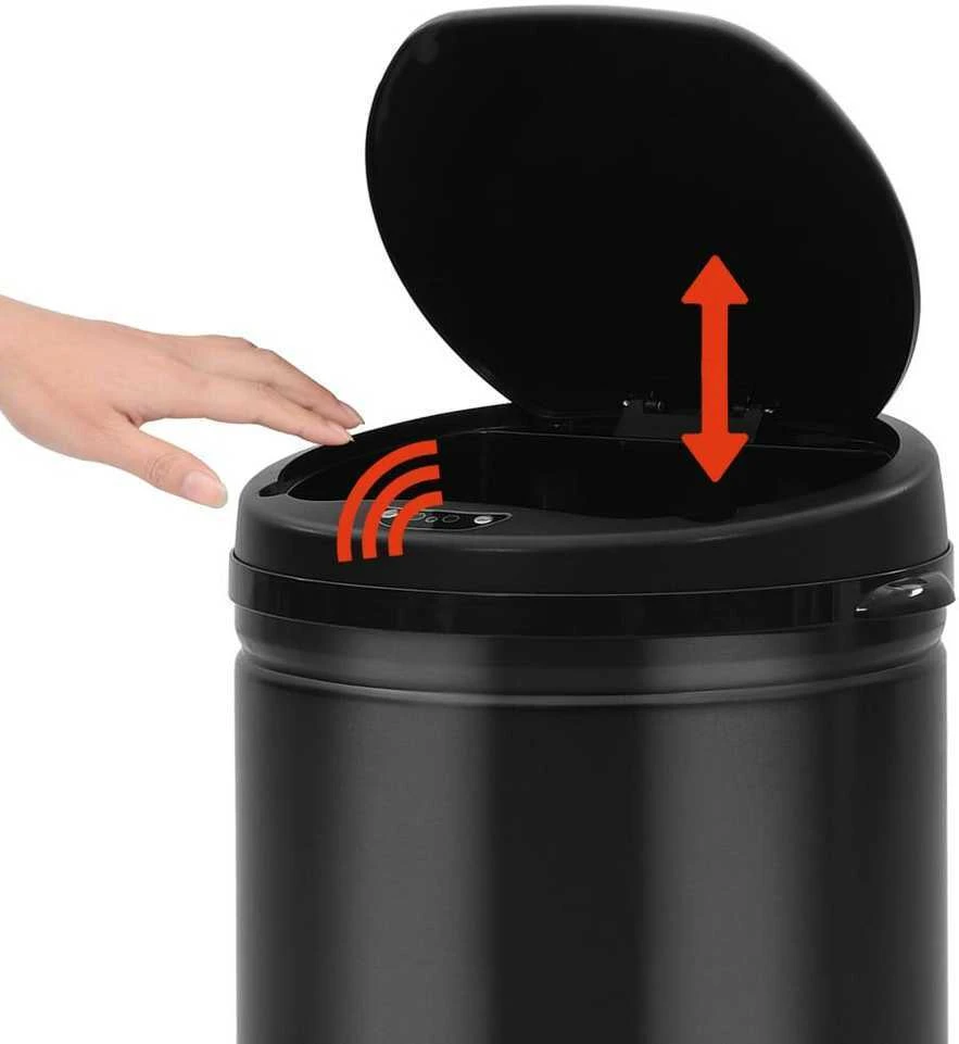 Automatinė šiukšliadėžė su jutikliu, juoda, plienas, 50l