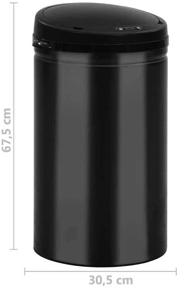 Automatinė šiukšliadėžė su jutikliu, juoda, plienas, 40l