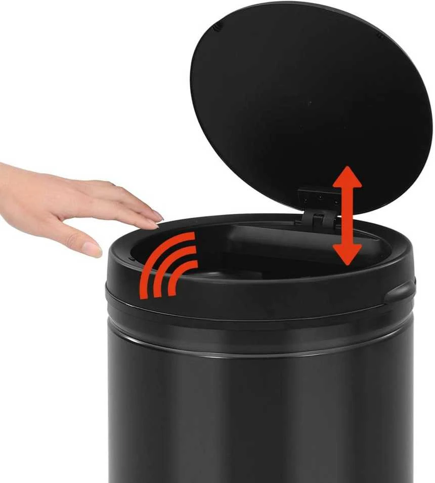 Automatinė šiukšliadėžė su jutikliu, juoda, plienas, 60l