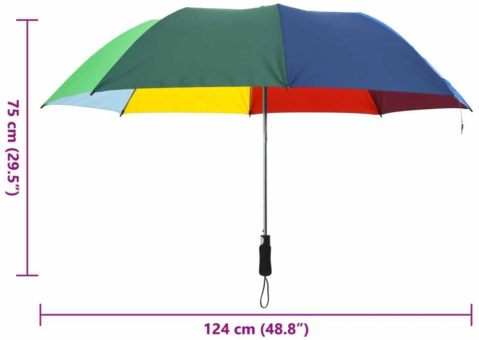 Automatinis sulankstomas skėtis, įvairių spalvų, 124cm