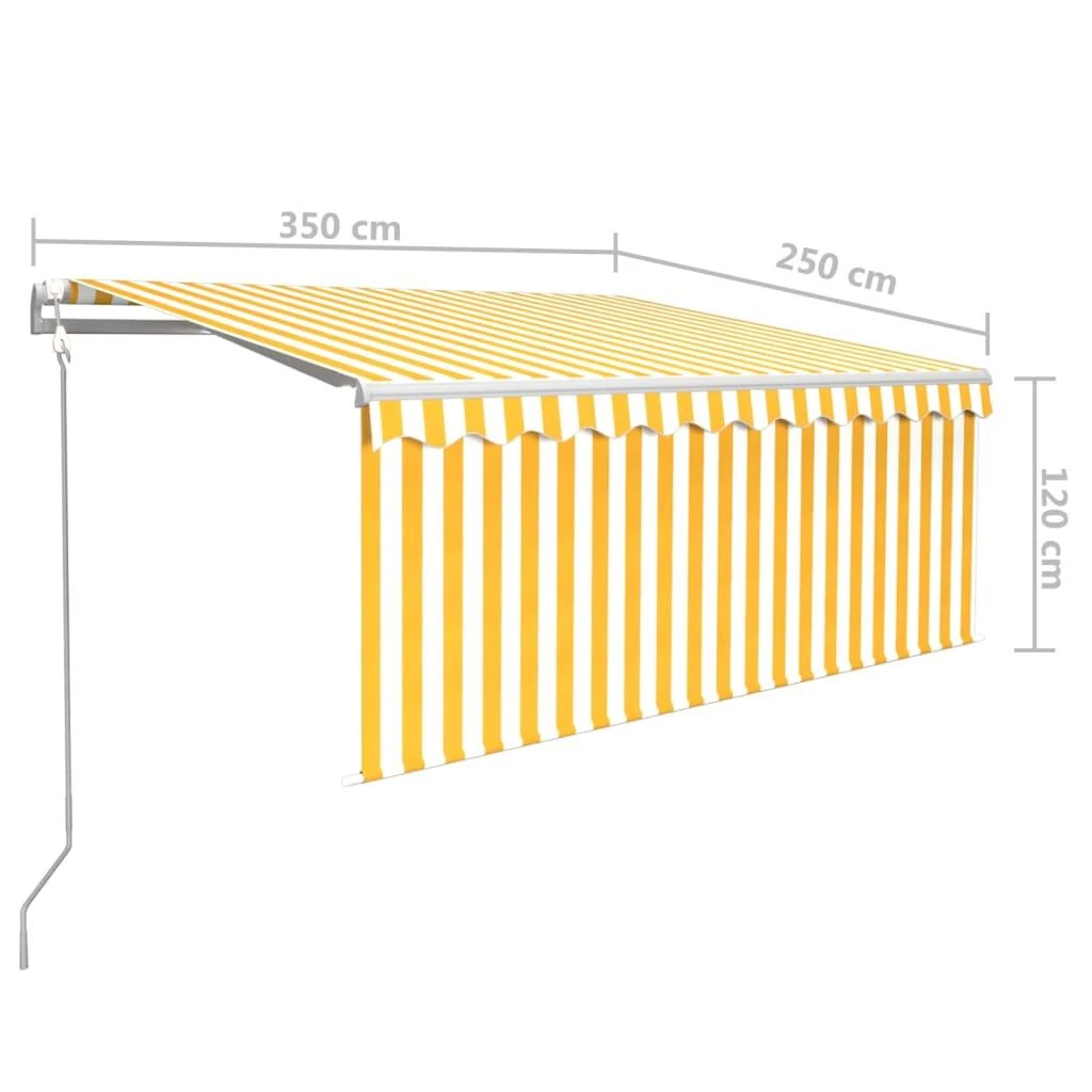 Automatiniu būdu ištraukiama markizė, geltona/balta, 3,5x2,5m