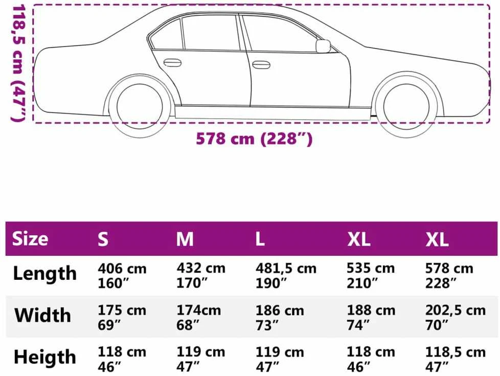 Automobilio uždangalas sedanams, pilkas ir sidabrinis, XXL