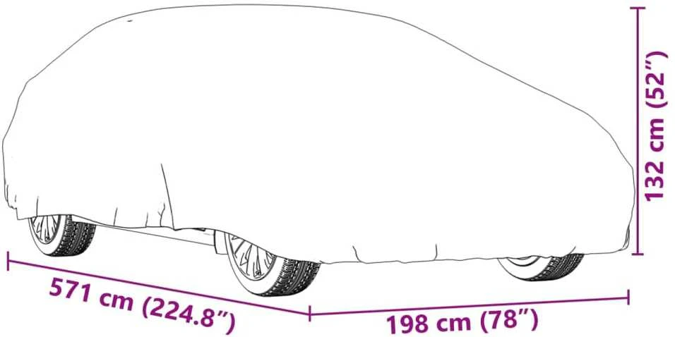 Automobilio uždangalas sedanams, sidabrinis, XXL dydžio, pilnas