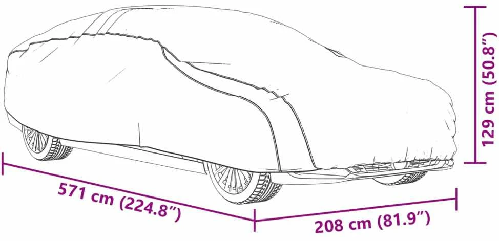 Automobilio uždangalas sedanams, sidabrinis, XXL dydžio, PEVA