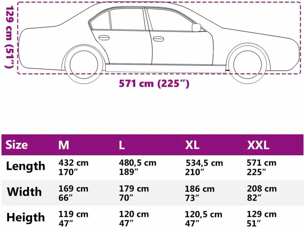 Automobilio uždangalas sedanams, sidabrinis, M dydžio, pilnas