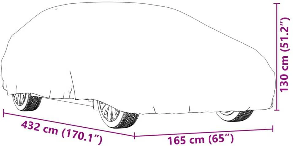 Automobilio uždangalas sedanams, sidabrinis, M dydžio, pilnas