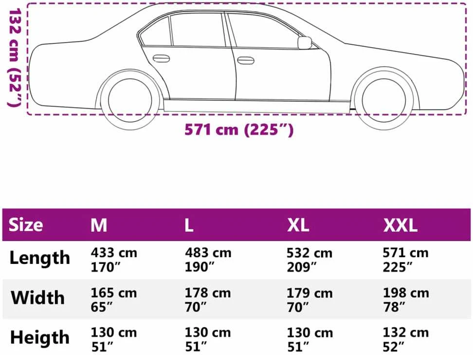 Automobilio uždangalas sedanams, sidabrinis, XXL dydžio, pilnas