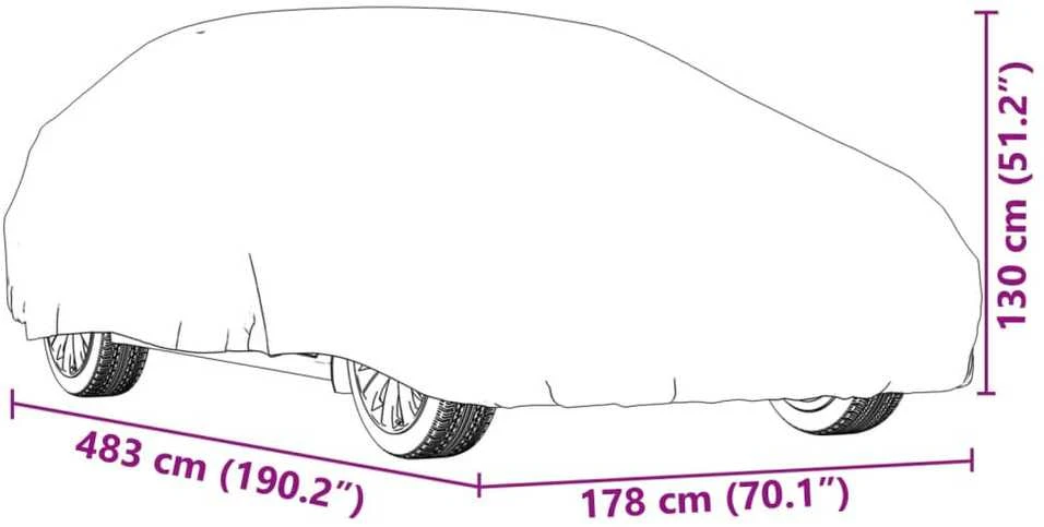 Automobilio uždangalas sedanams, sidabrinis, L dydžio, pilnas