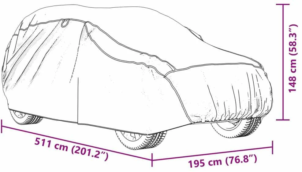 Automobilio uždangalas visureigiams, pilkas ir sidabrinis, XL
