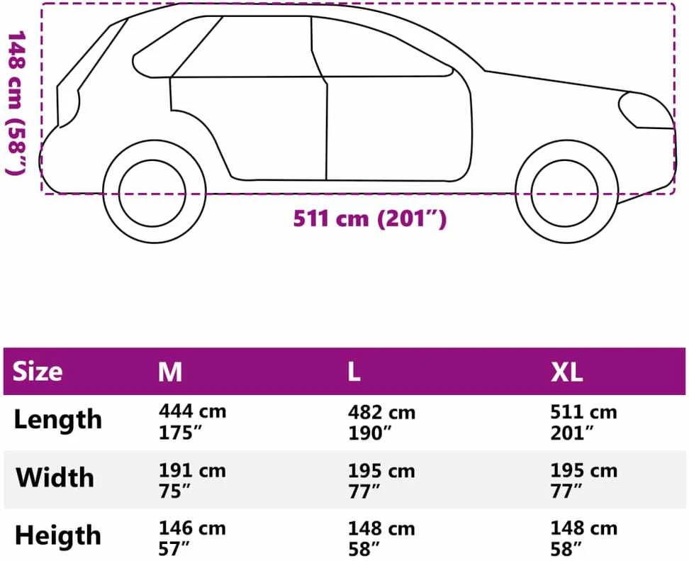 Automobilio uždangalas visureigiams, pilkas ir sidabrinis, XL