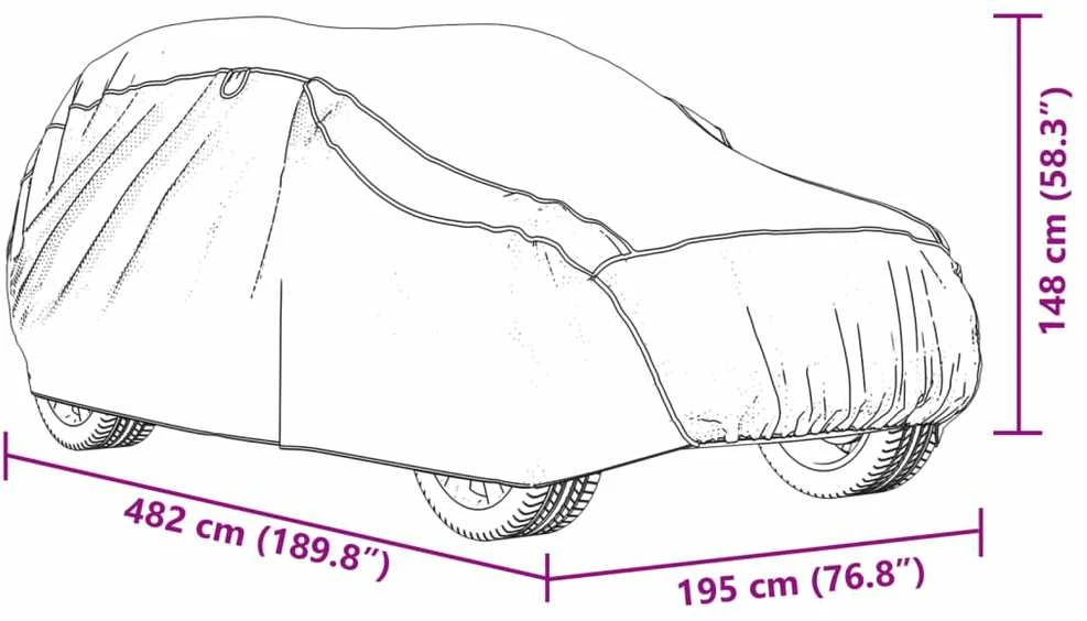 Automobilio uždangalas visureigiams, pilkas ir sidabrinis, L
