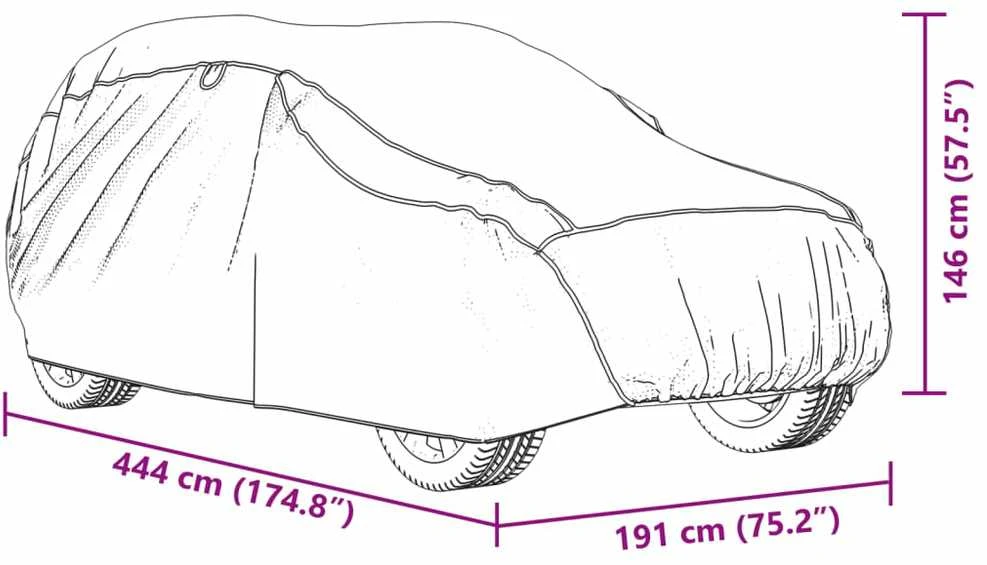 Automobilio uždangalas visureigiams, pilkas ir sidabrinis, M
