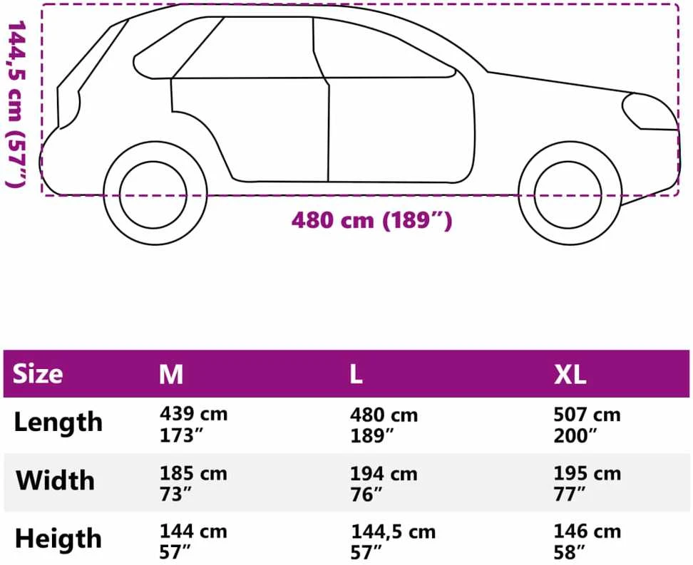 Automobilio uždangalas visureigiui, sidabrinis, L dydžio