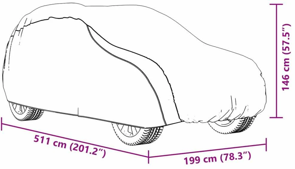 Automobilio uždangalas visureigiui, sidabrinis, XL dydžio