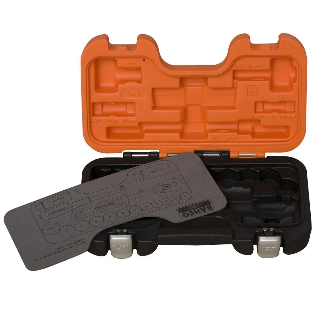 Bahco Galvučių rinkinys 3/8",1/4" priedai, 34vnt. „Dynamic-Drive“ profilis
