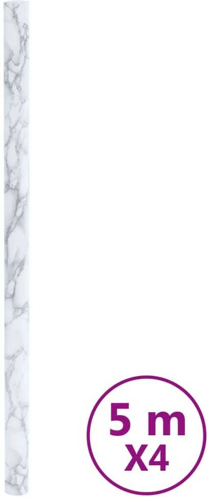 Baldų lipdukai, marmuro balti, 90x500cm, PVC, lipnūs, matiniai