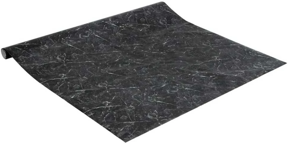 Baldų lipdukai, marmuro juodi, 90x500cm, PVC, lipnūs