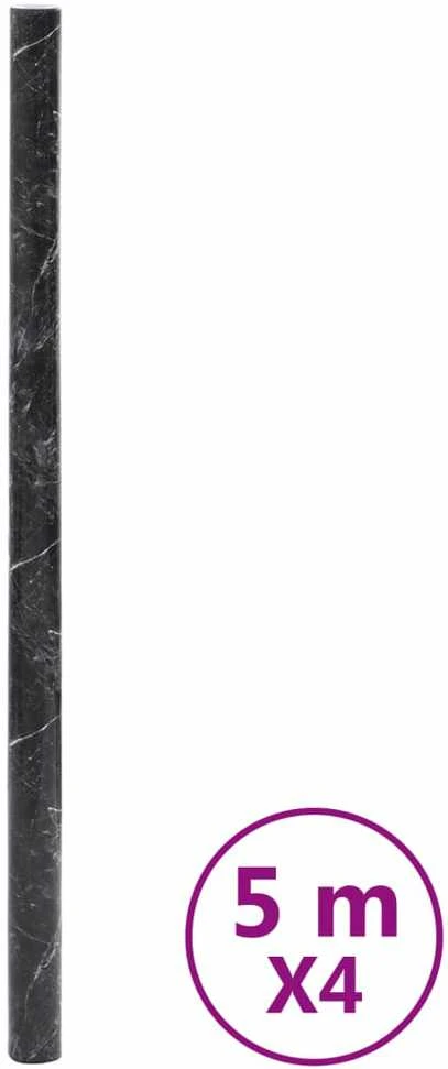 Baldų lipdukai, marmuro juodi, 90x500cm, PVC, lipnūs