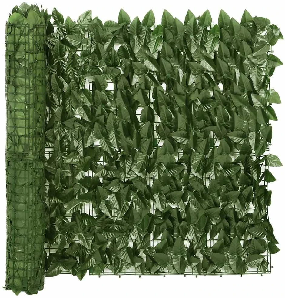 Balkono pertvara, 200x75cm, su tamsiai žaliais lapais