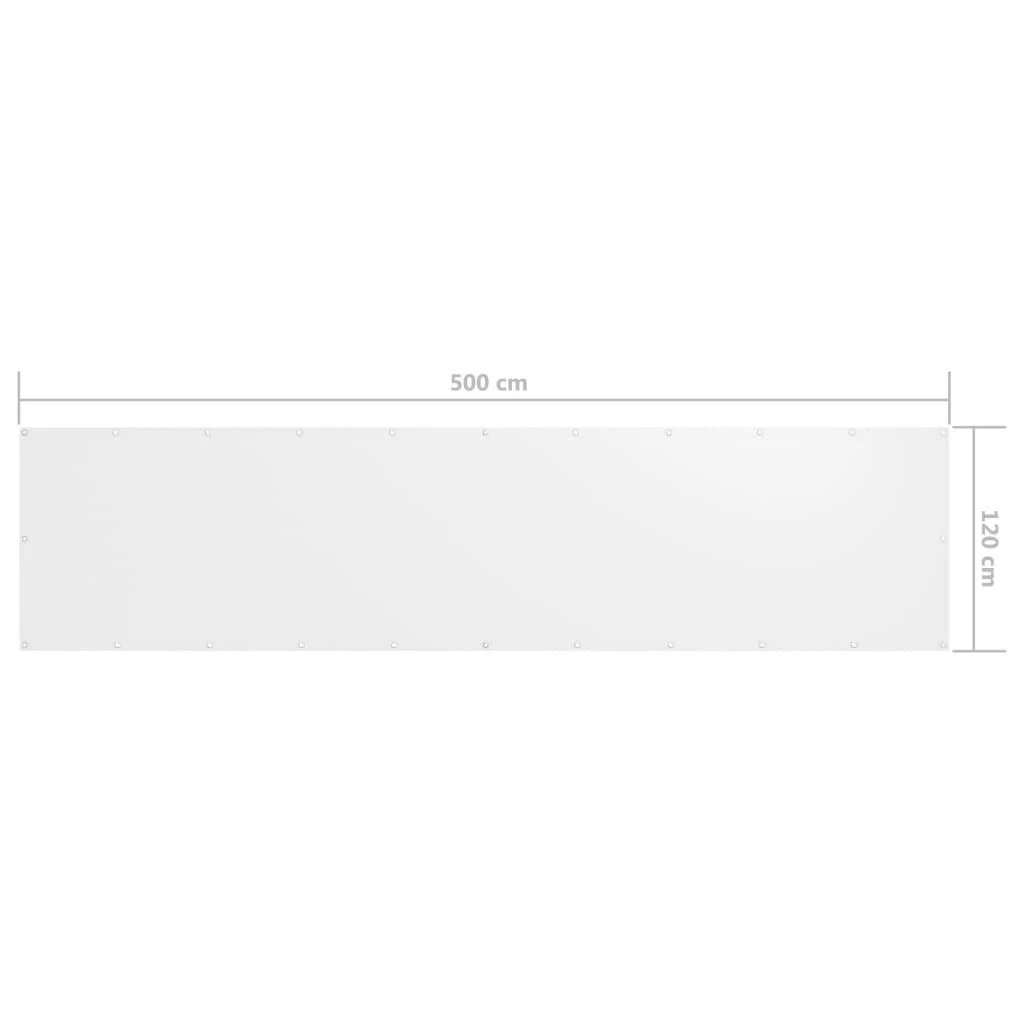 Balkono pertvara, baltos spalvos, 120x500cm, oksfordo audinys