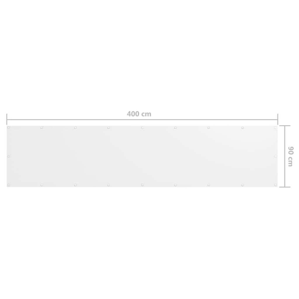 Balkono pertvara, baltos spalvos, 90x400cm, oksfordo audinys
