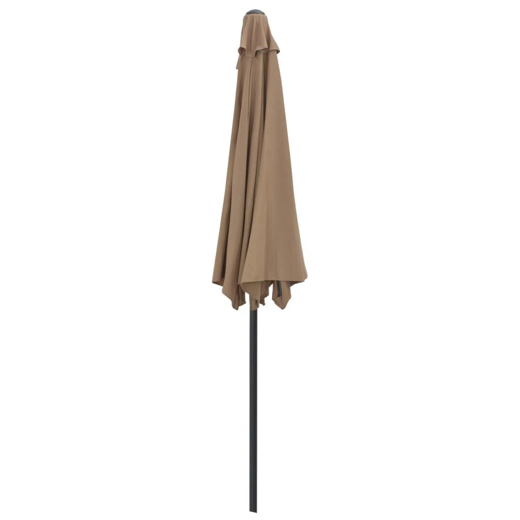 Balkono skėtis su aliuminio stulpu, taupe, 270x144cm, pusinis