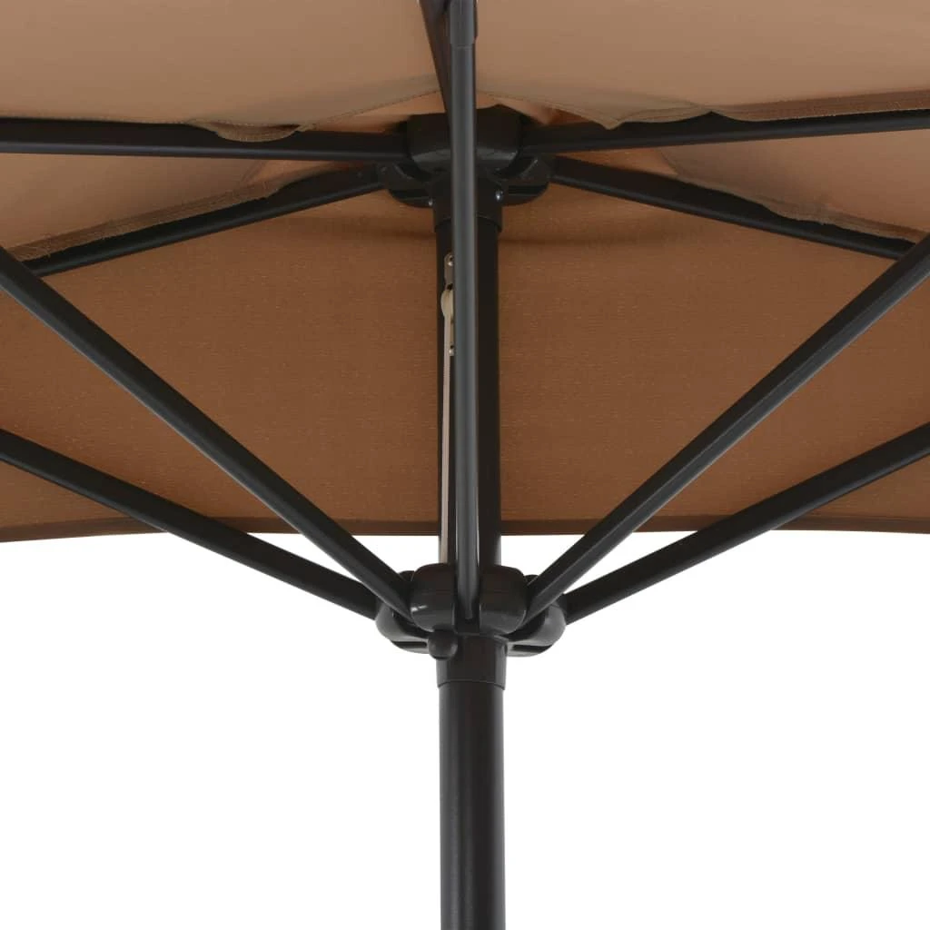 Balkono skėtis su aliuminio stulpu, taupe, 270x144cm, pusinis
