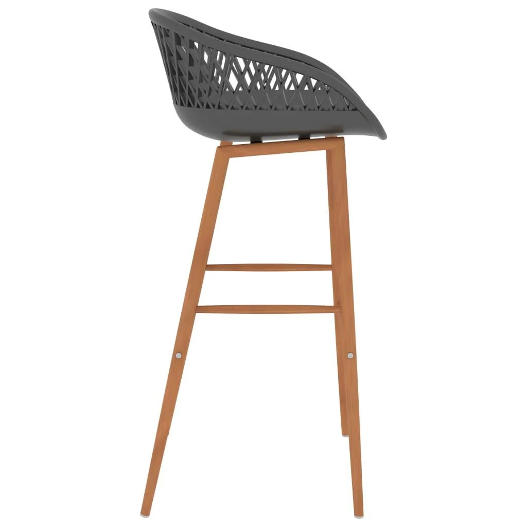 Baro baldų komplektas, 7 dalių, juodos ir pilkos spalvos