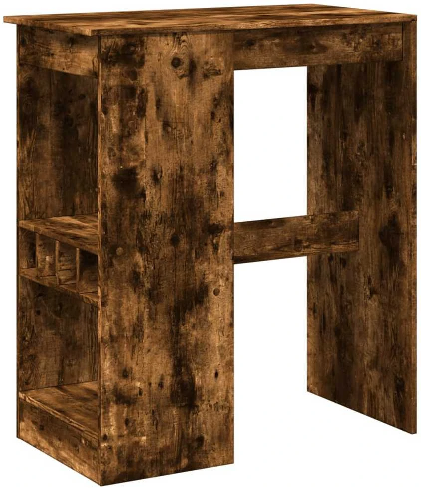 Baro stalas su laikikliais, dūminis, 90x47,5x103,5cm, mediena