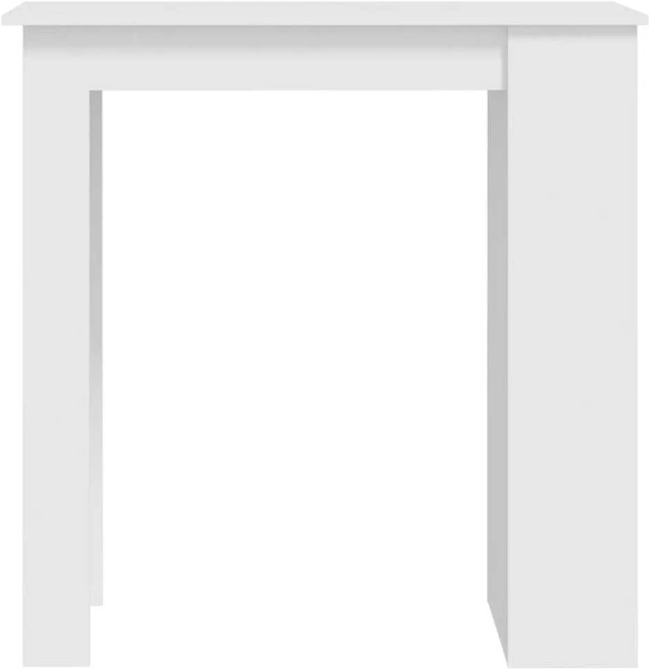 Baro stalas su lentyna, baltas, 102x50x103,5cm, mediena