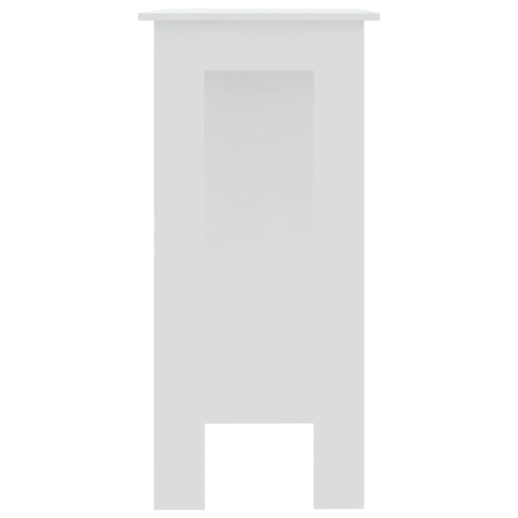 Baro stalas su lentyna, baltas, 102x50x103,5cm, mediena