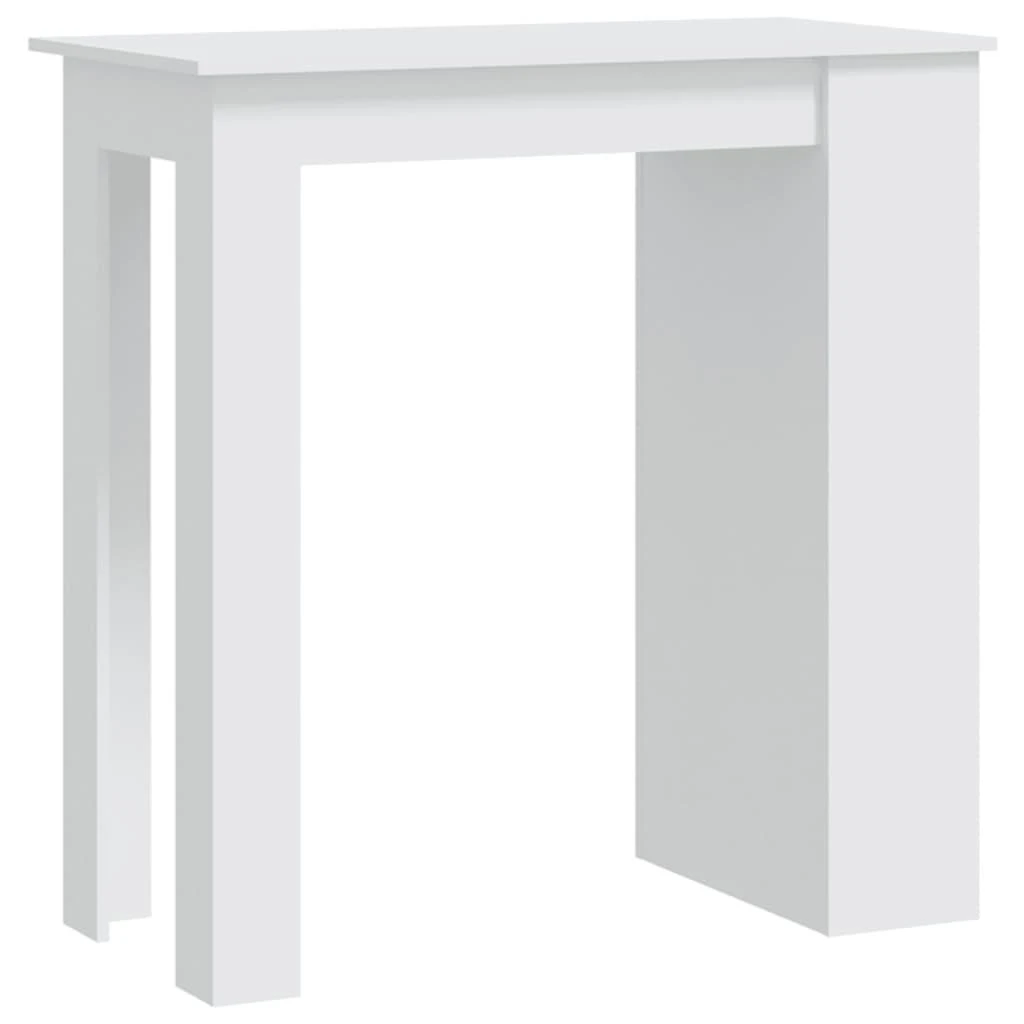 Baro stalas su lentyna, baltas, 102x50x103,5cm, mediena
