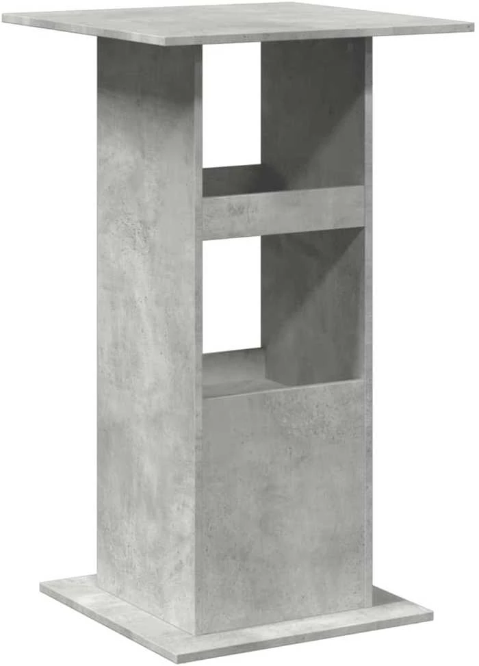 Baro stalas su lentyna, betono, 60x60x102cm, apdirbta mediena